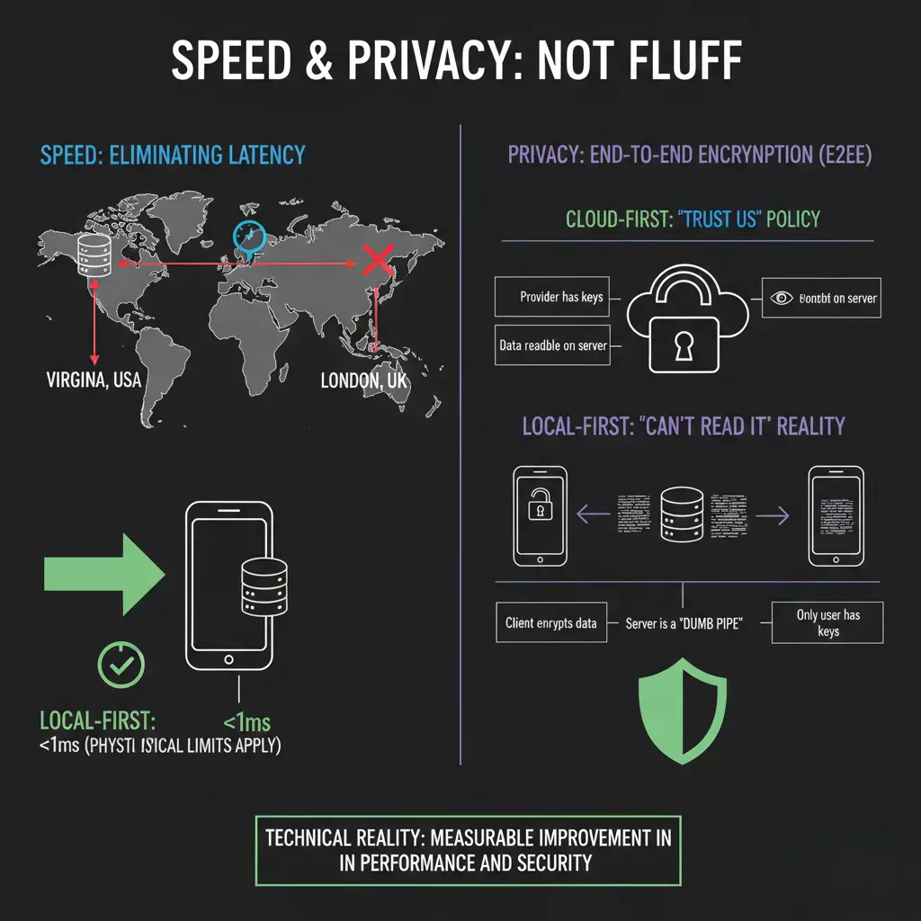 Why speed and privacy claims are technically grounded